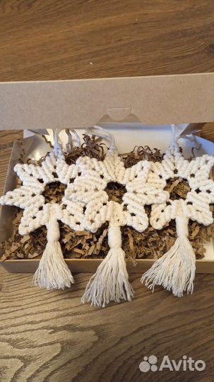 Ёлочные украшения макраме ручная работа