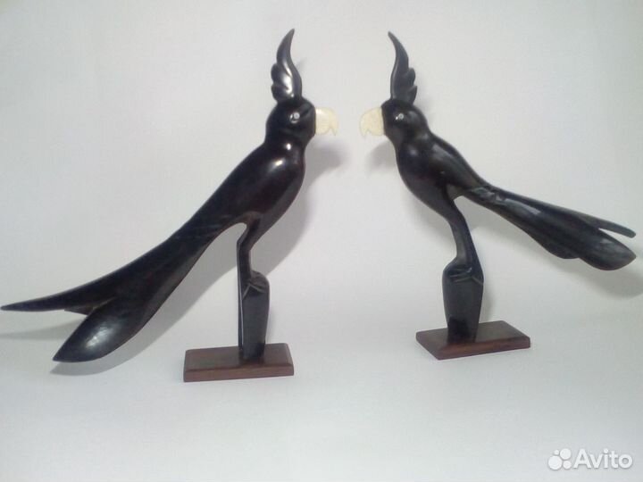 Попугаи статуэтки, фигурки натуральная кость 24см