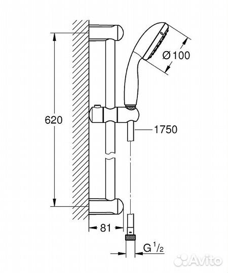 Душевой гарнитур Grohe Tempesta 27924001 Хром