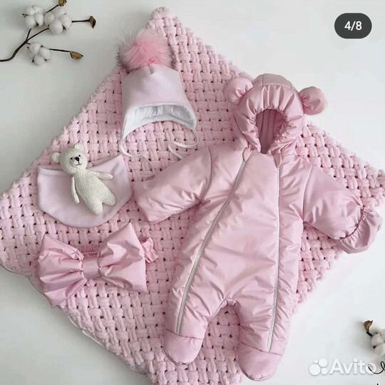 Конверт на выписку для девочки Зима