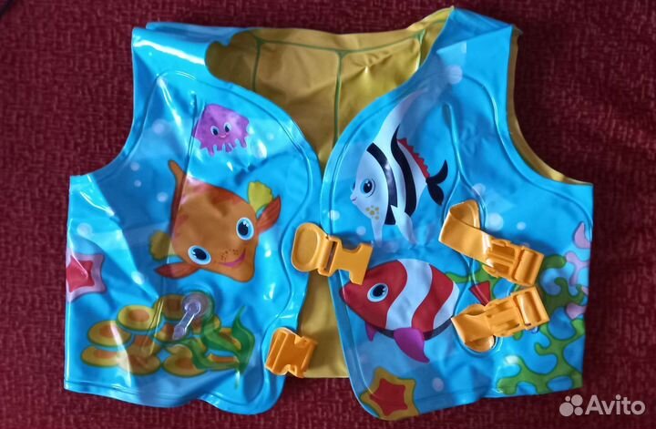 Круг, нарукавники, шапочки для плавания, очки