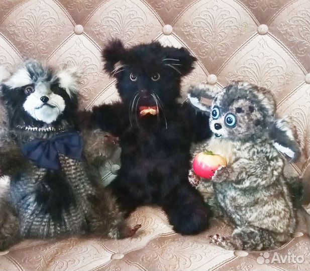 Кот Бегемот,Енот,Лямуригрушки Ручная работа