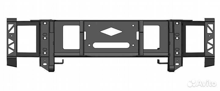 Силовой бампер перед. UAZ легкий,с оптикой, белый