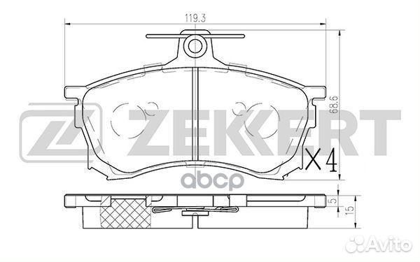 Колодки торм. диск. передн. Mitsubishi Carisma