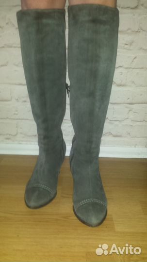 Сапоги замшевые