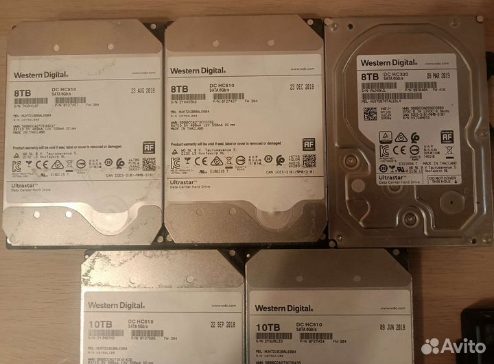 Жесткие диски WD DC, hgst. 100проц здоровья