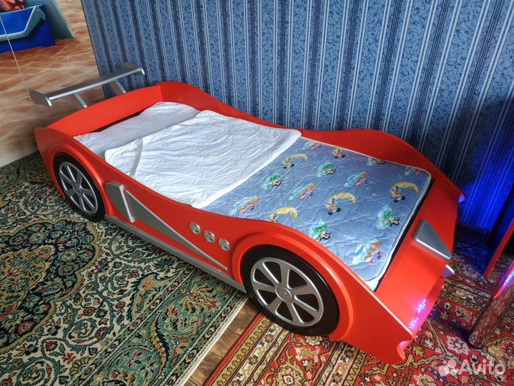 Кровать машинка с орт.матрасом