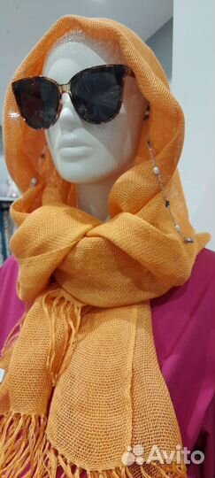 Палантин из льна. Ручное ткачество