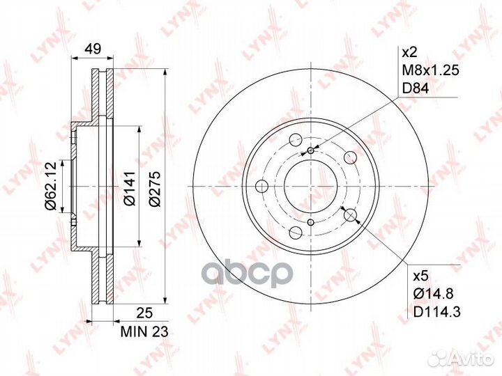 Диск тормозной toyota RAV 4 II 1.8/2.0 00-06