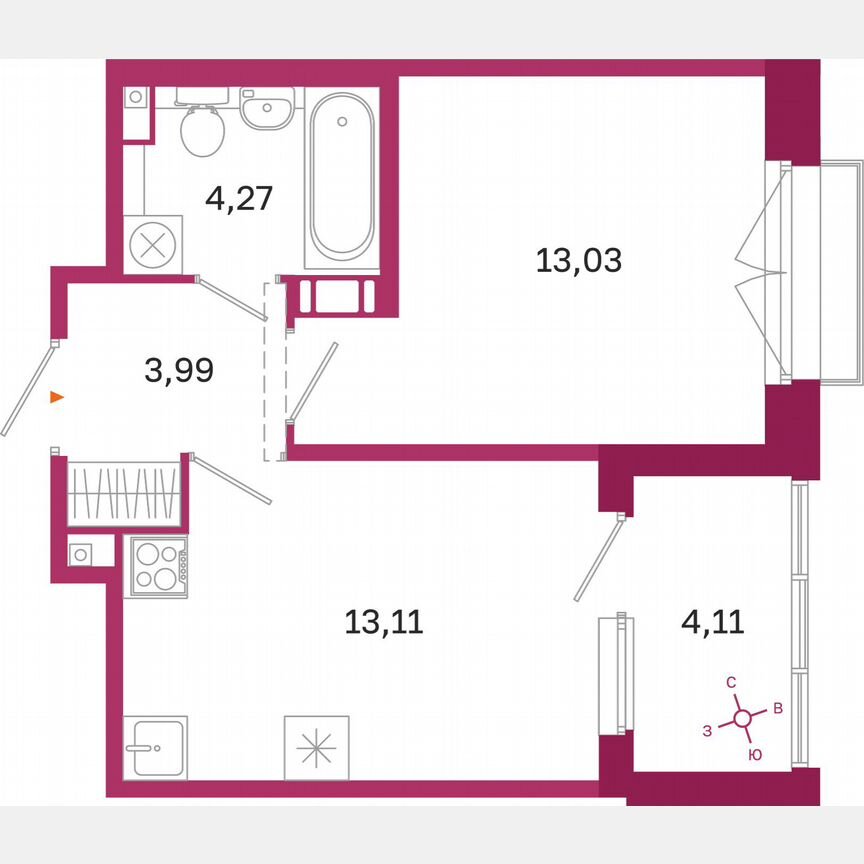1-к. квартира, 36,5 м², 8/10 эт.