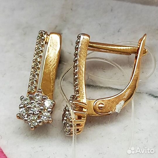 Серьги золотые (арт 99586) Д15