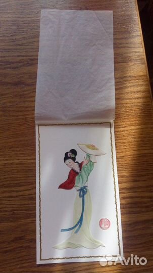 Открытка Япония.Гейша.Витраж