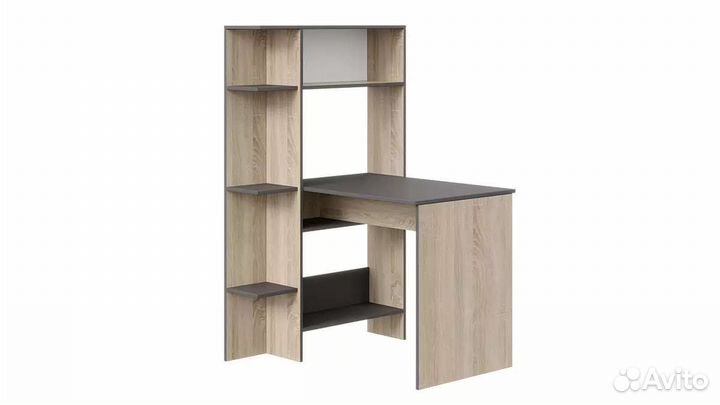 Стол со стеллажом Т13, Сонома/ серый графит