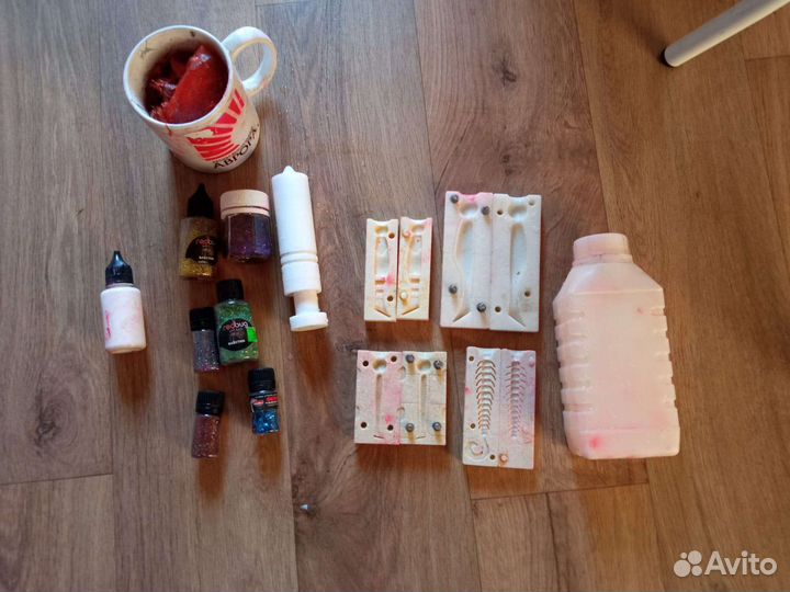 Формы литья приманок+блестки+силикон