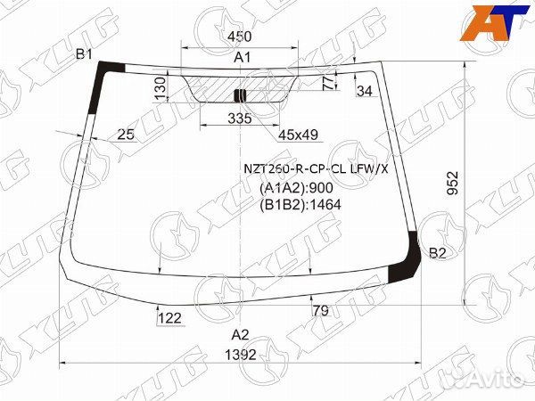 Стекло лобовое toyota premio