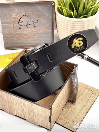 Мужской кожаный ремень Armani
