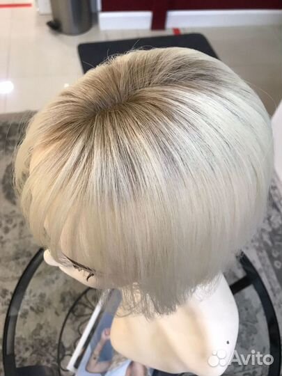 Накладка из натуральных волос с чёлкой 25см