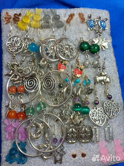 Серьги пусеты серебро