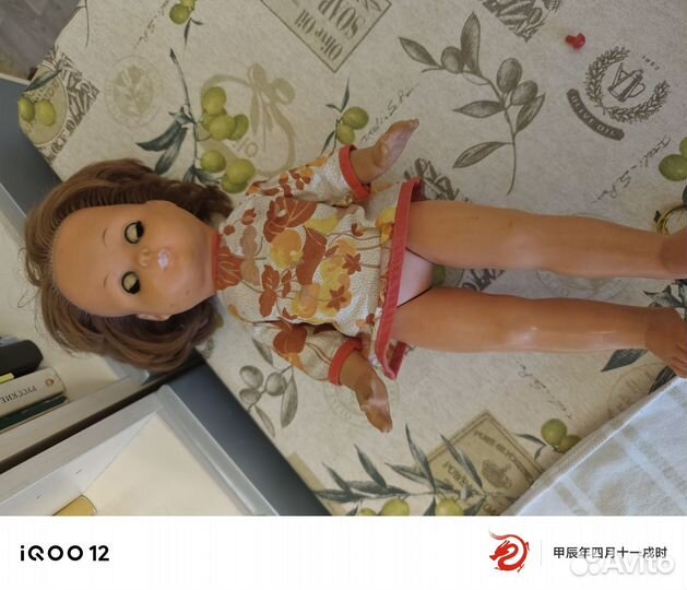 Кукла СССР большая 50-60х годов закрывает глаза