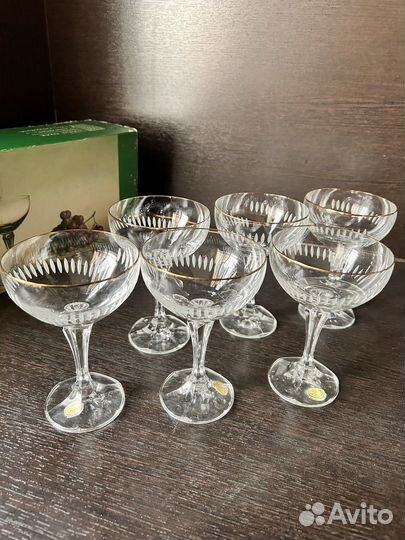 Хрустальные фужеры СССР, бокалы Чехословакия