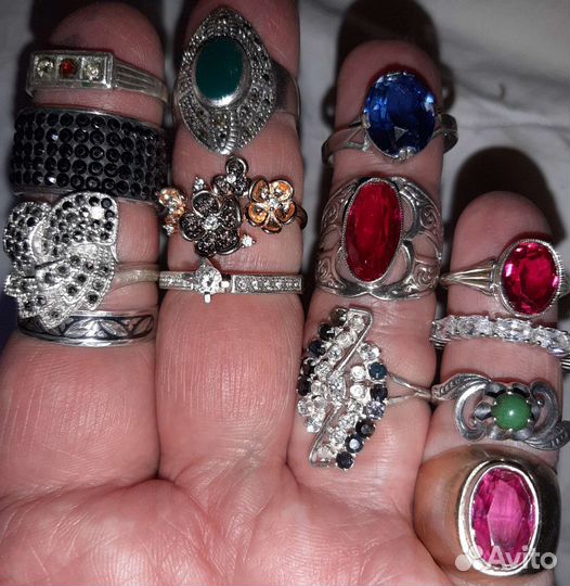 Серебряные кольца серьги Сереб 925/875 Винтаж СССР