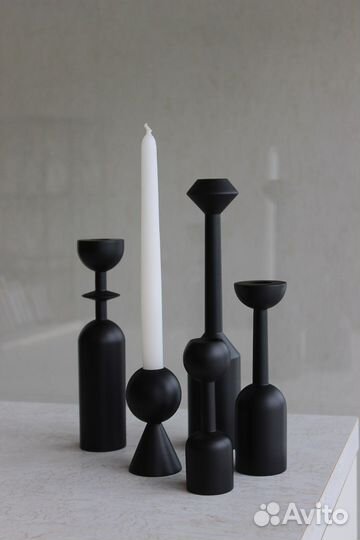 Подсвечники дерево по 1 и набором новые