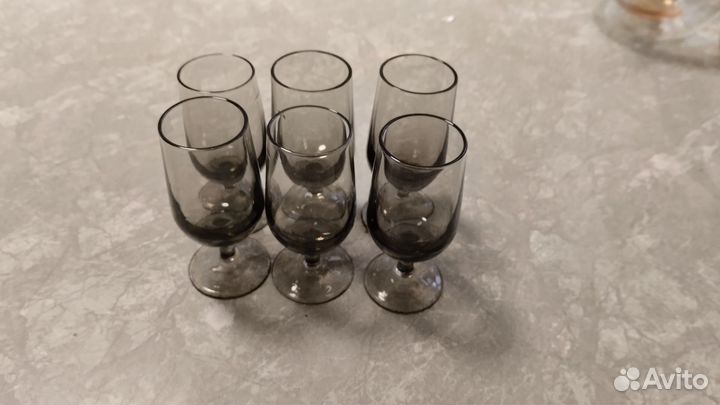 Набор рюмок мини, цветное стекло СССР