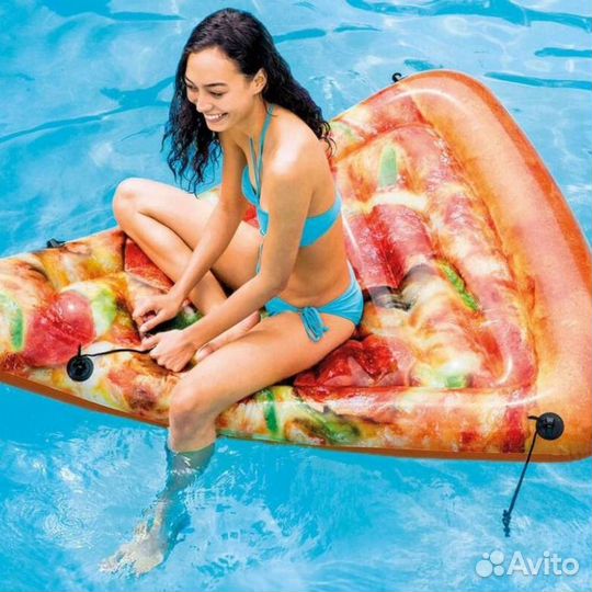 Надувной матрас плот Пицца 175х145 intex акц