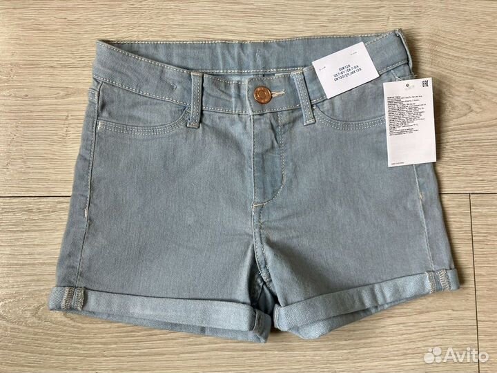 Шорты джинсовые H&M р.128 - новые