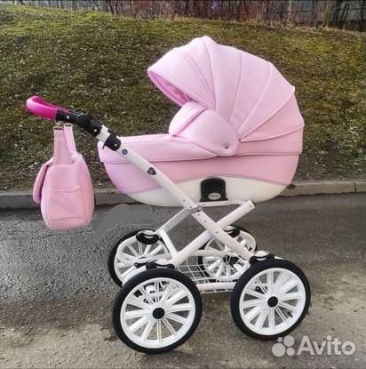 Детская коляска 3 в 1 (экокожа) Adamex