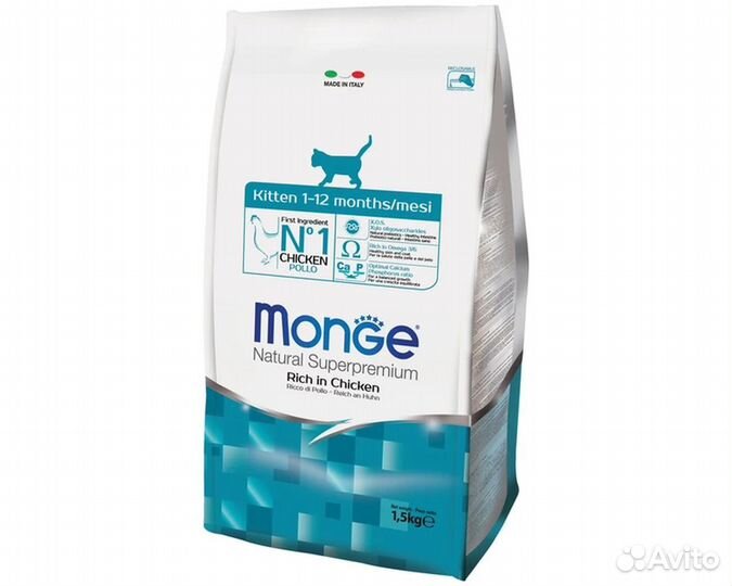 Корм Monge Cat для котят и беременных кошек, 1,5кг