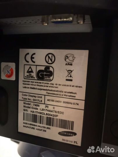 Монитор Samsung 740n 17 дюймов