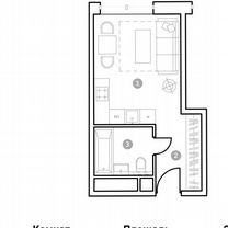 Апартаменты-студия, 24 м², 3/20 эт.