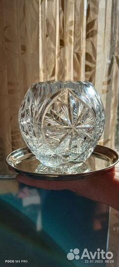 Хрустальная ваза шар