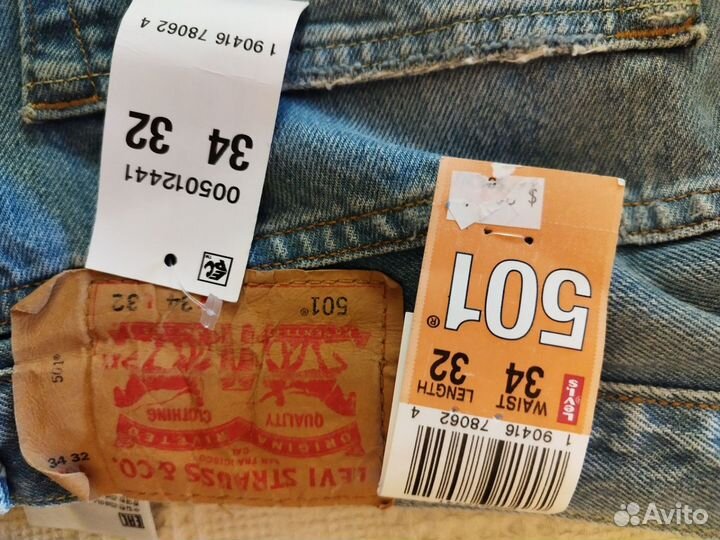 Джинсы мужские Levis 501 w34 l32