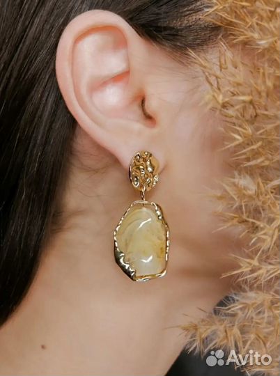 Серьги 4 пары, крупные, цена за все