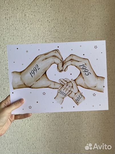 Семейный постер метрика