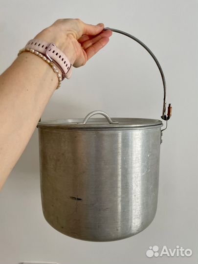 Кастрюля алюминиевая с крышкой 9 литров