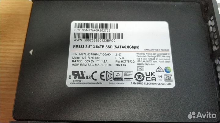 3,84TB SSD SATA 2.5 Samsung PM883