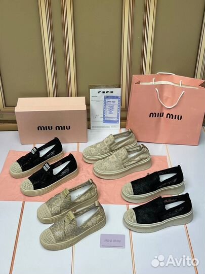 Кроссовки Кеды Слипоны Miu Miu Размер 36-40