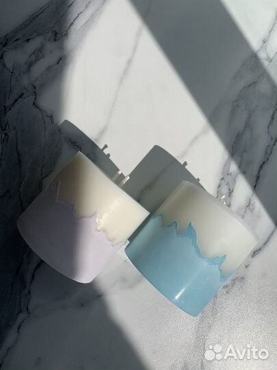 Свеча на бетоне из соевого воска