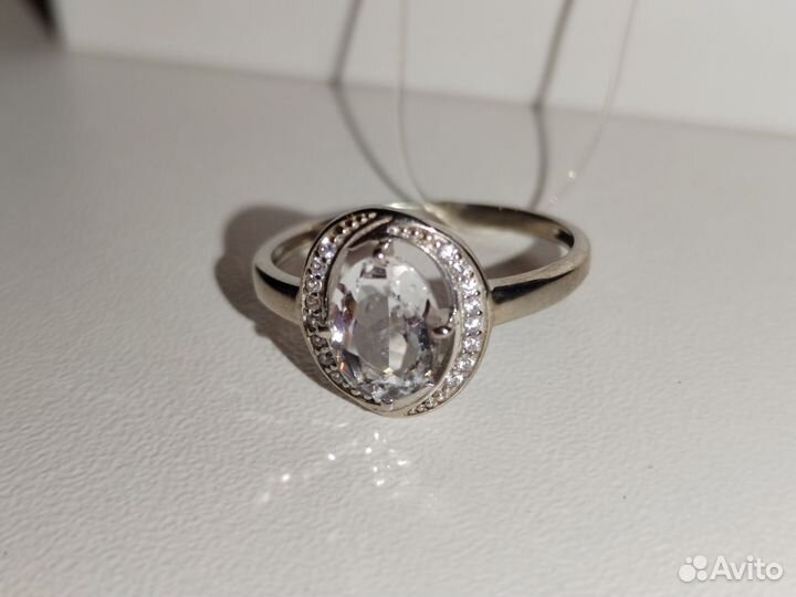 Серебряное кольцо 925 с горным хрусталем