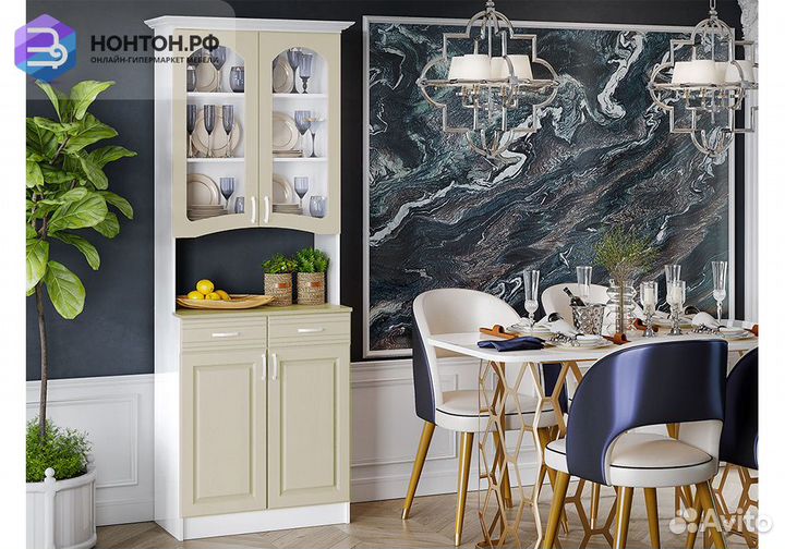 Буфет Констанция 2-х створчатый фисташковый