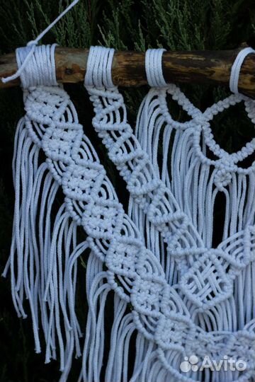Макраме панно белое