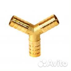 Фитинг для трубок металлический тройник елочка Y-8