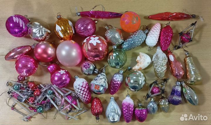 Советские стеклянные Елочные игрушки, разные