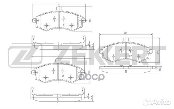 Колодки передние Kia/Zekkert/ BS1798 Zekkert