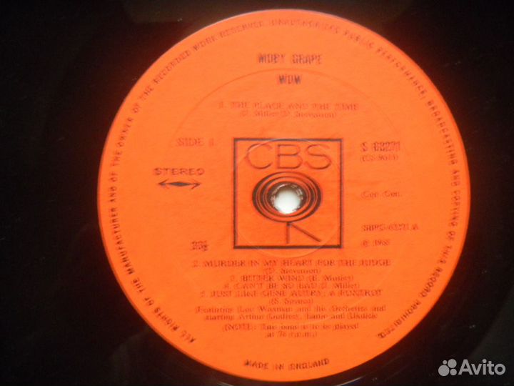 Moby Grape/Wow UK. CBS 1968 EX/EX