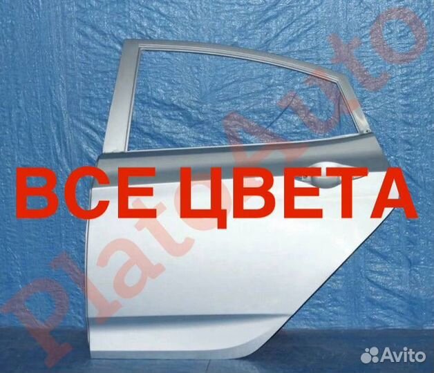 Дверь задняя правая Солярис 1 2010+серебристая