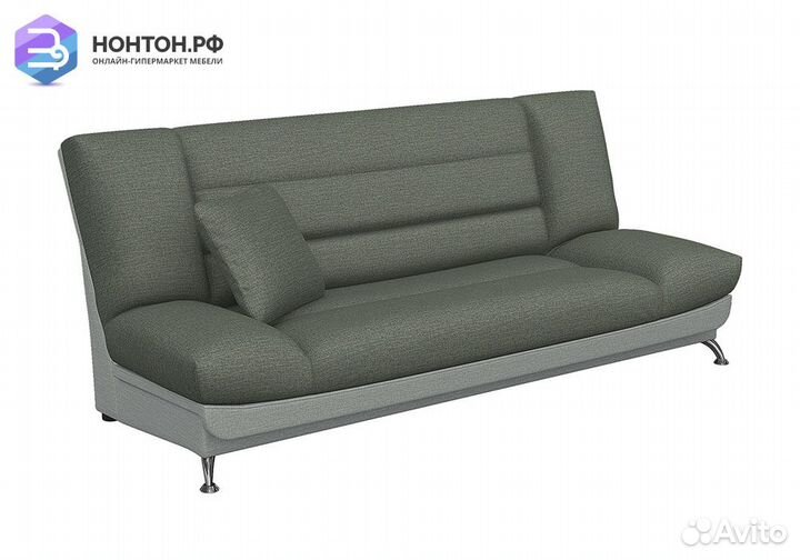 Диван книжка Вега-16 темно-серый / серый